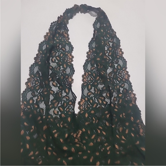 NWT Frederick's Of Hollywood Size Medium Jessica Lace Teddy Green And Gold - Picture 7 of 14